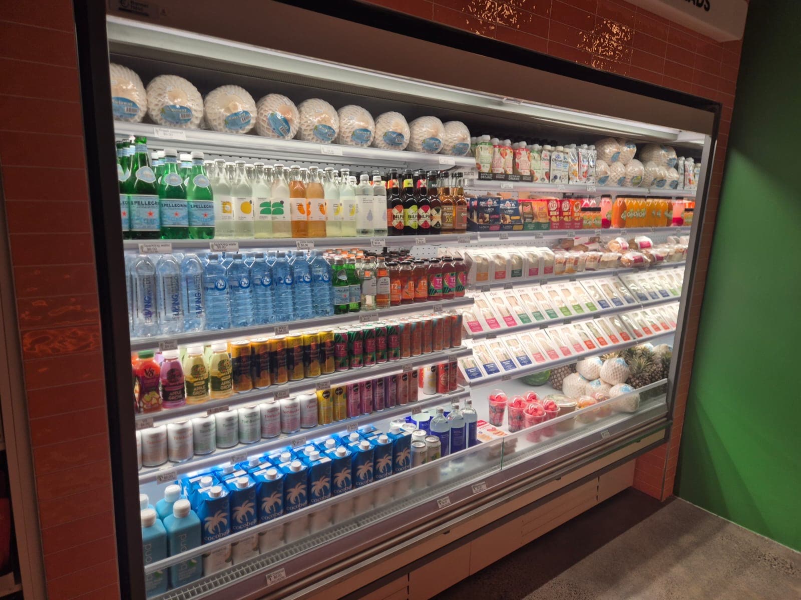 Oasis chilled drinks display, kept fresh and ready for delivery